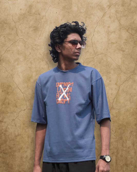 Wolf Wears Men's Oversized Puff Printed T-Shirt | Premium Streetwear Fit