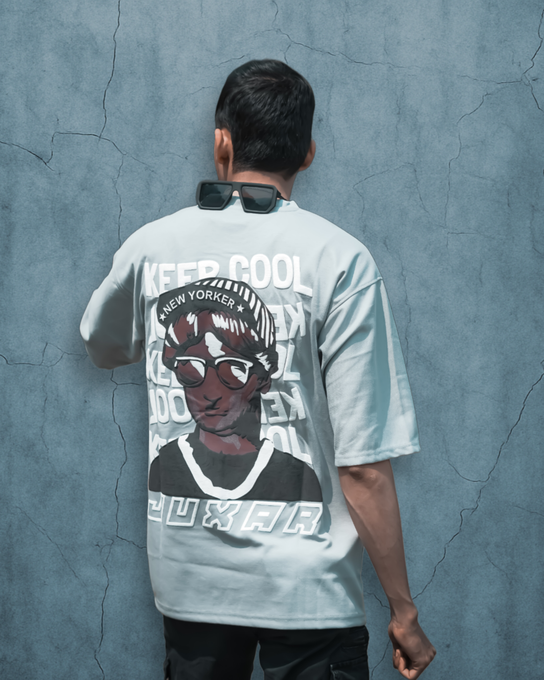 Wolf Wears Men's Oversized Puff Printed T-Shirt | Premium Streetwear Fit