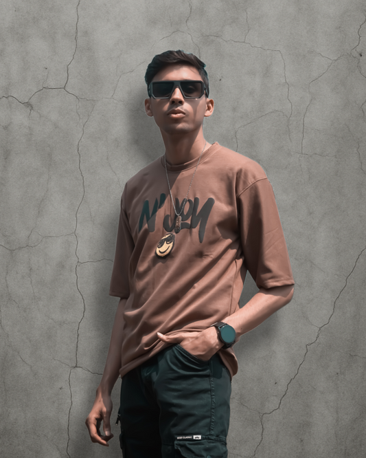 Wolf Wears Men's Oversized Puff Printed T-Shirt | Premium Streetwear Fit