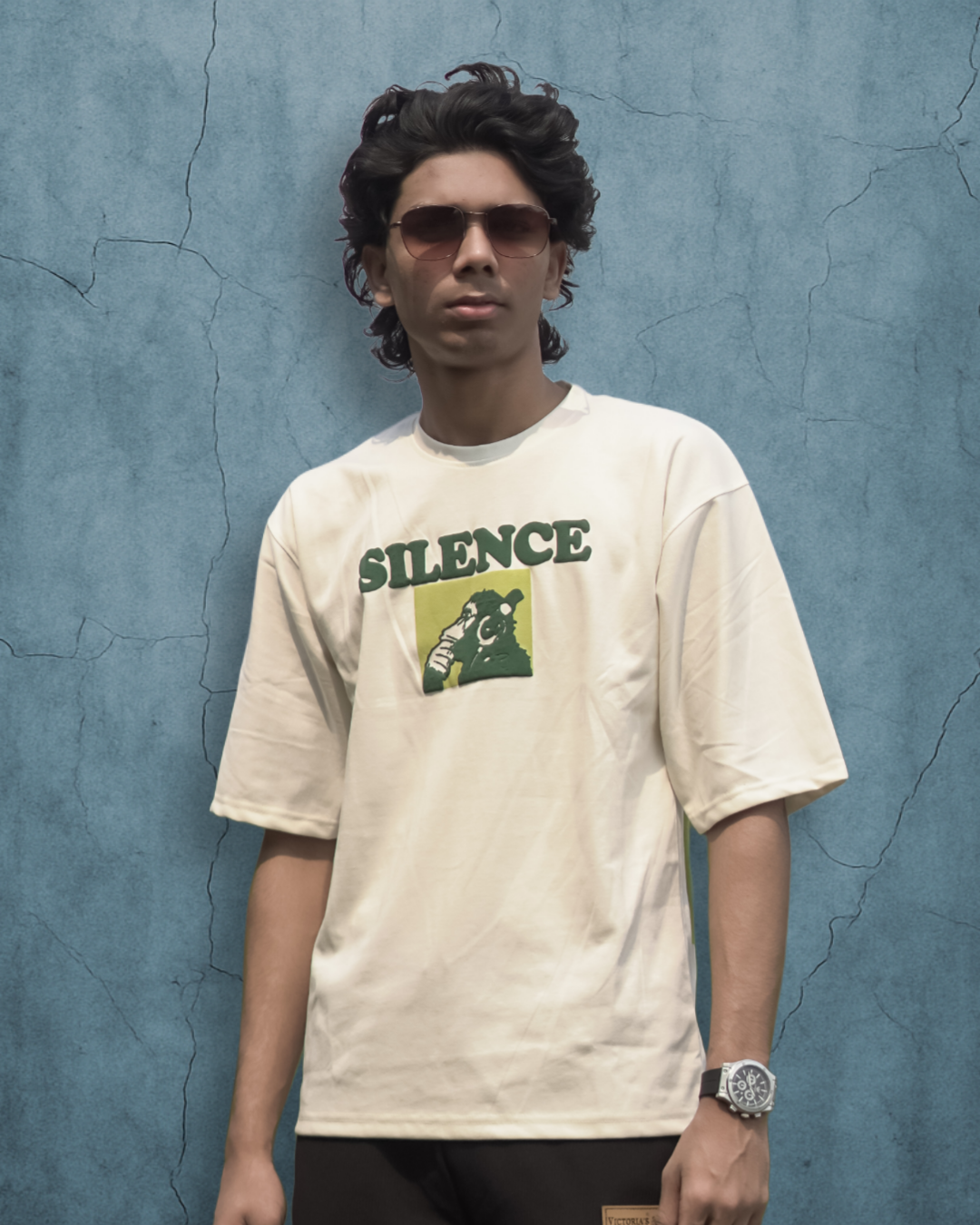 Wolf Wears Men's Oversized Puff Printed T-Shirt | Premium Streetwear Fit
