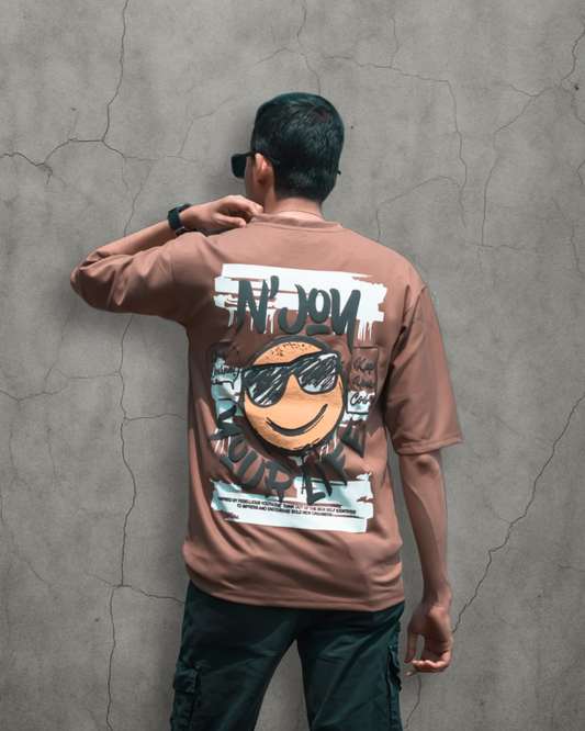 Wolf Wears Men's Oversized Puff Printed T-Shirt | Premium Streetwear Fit